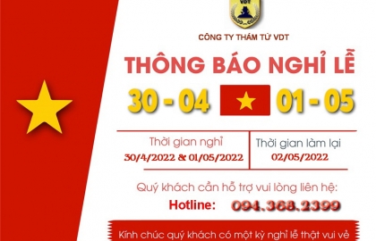 Thám tử VDT – Thông báo lịch nghỉ lễ Giỗ Tổ Hùng Vương, ngày 30/4 và 1/5/2019